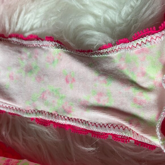 NWOT PINK Victoria's Secret X-Low Rise Cheeky Pink Floral Rose Print Lace Trim L - Picture 4 of 8
